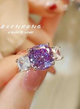 百搭星空紫项链紫钻吊坠女