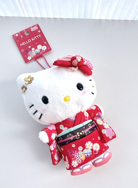 日本购 和服KT美乐蒂库洛米玉桂狗 毛绒挂件 包包挂件公仔玩偶