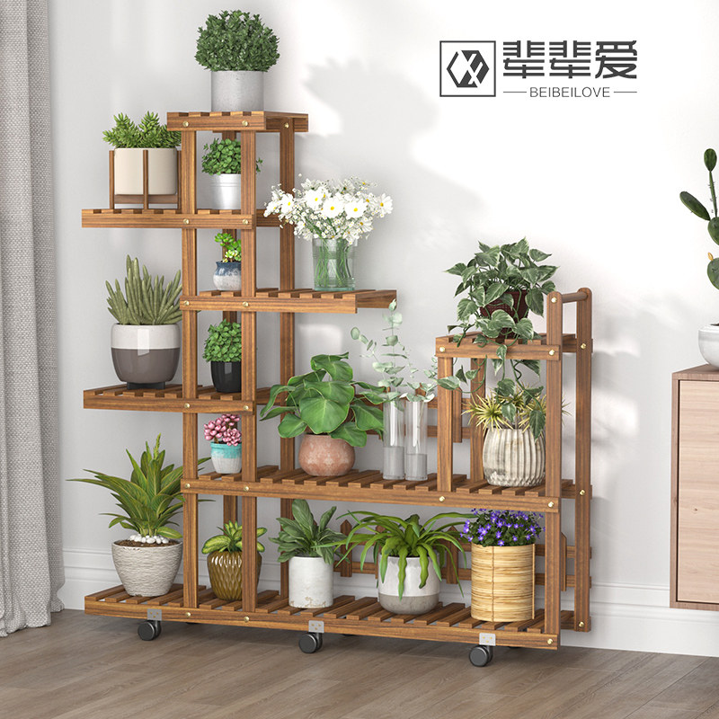 辈辈爱防腐木花架户外阳台多层可移动绿萝多肉植物架室内庭院木栅,淘宝优惠券,粉丝福利购,淘宝优惠卷