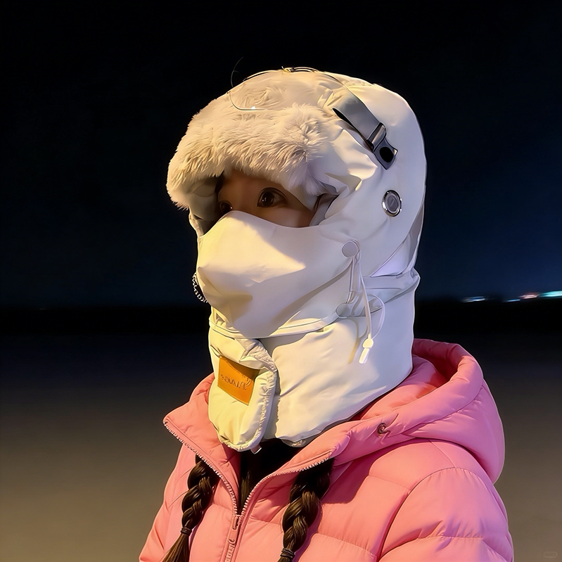 Winter fleece warm rain mask Lei Feng hat