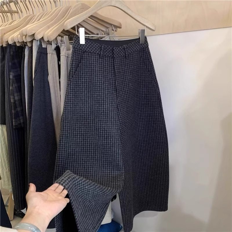 欧货格子阔腿裤女冬季新款大码梨形身材小个子加绒加厚毛呢休闲裤,淘宝优惠券,粉丝福利购,淘宝优惠卷