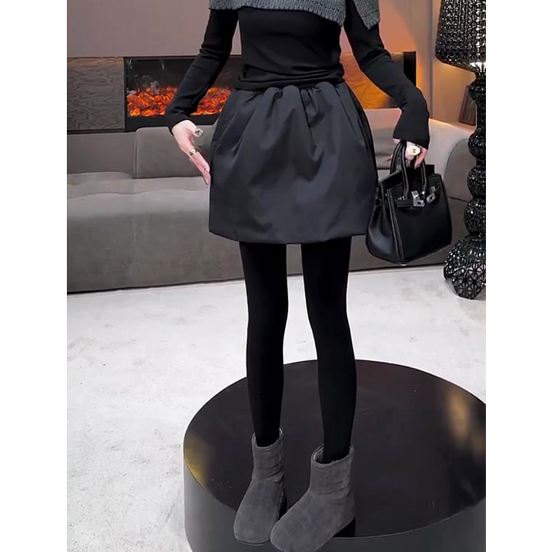 时尚深灰色加厚蓬蓬花苞短裙女2025冬季新款高腰显瘦a字半身裙子,淘宝优惠券,粉丝福利购,淘宝优惠卷