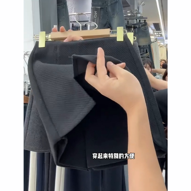 灰色百搭毛呢裙裤2025年秋冬季新款加厚高腰设计显瘦宽松半身裙裤,淘宝优惠券,粉丝福利购,淘宝优惠卷