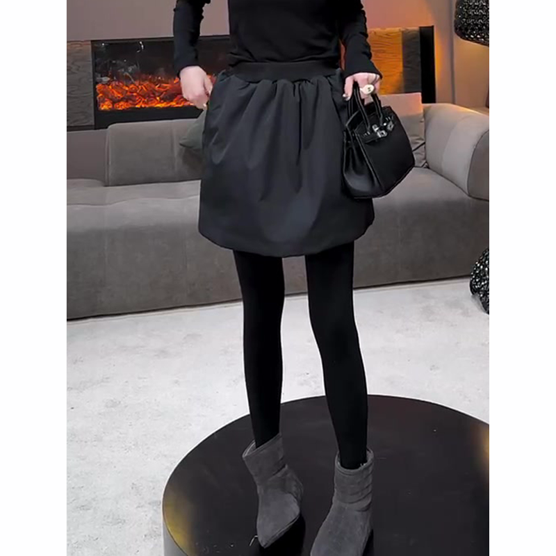 时尚深灰色加厚蓬蓬花苞短裙女2025冬季新款高腰显瘦a字半身裙子,淘宝优惠券,粉丝福利购,淘宝优惠卷