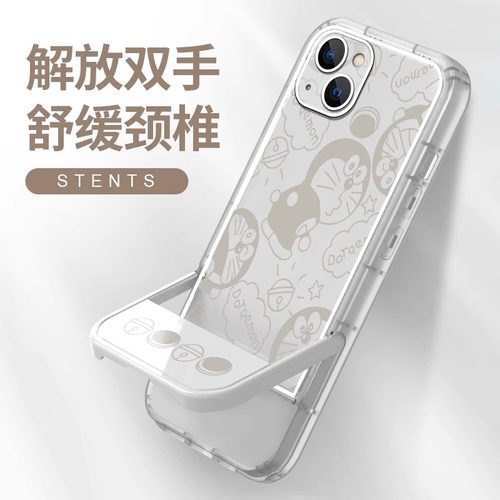 卡通叮当猫适用三星note20ultra手机壳s21fe女可爱s22+情侣a34新款s10高级感a53小众a72透明a20s/a32支架a31 - 图2