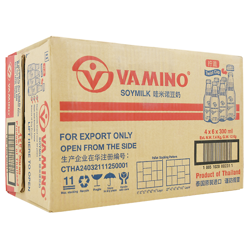 泰国进口 哇米诺豆奶 VAMINO 原味豆奶 300ml*24瓶 包邮 - 图3