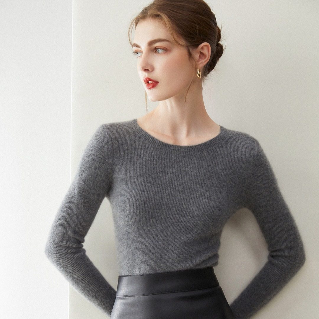 2026秋冬新款100%纯山羊绒衫女圆领纯色内搭女士毛衣针织打底衫女,淘宝优惠券,粉丝福利购,淘宝优惠卷