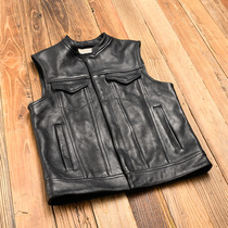 Small crowdsourced 2 0 thick American retro mens clothing full grain with tannic head layer of cow leather chaos son locomotive Machia