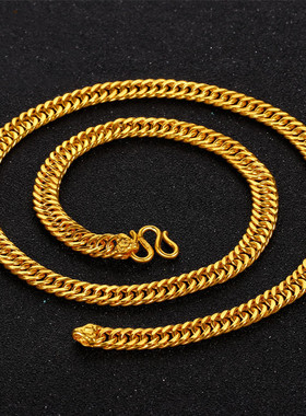 男士越南沙金马鞭项链仿真24K金