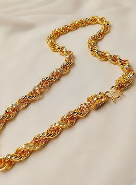 越南沙金项链男正品镀24K仿真999