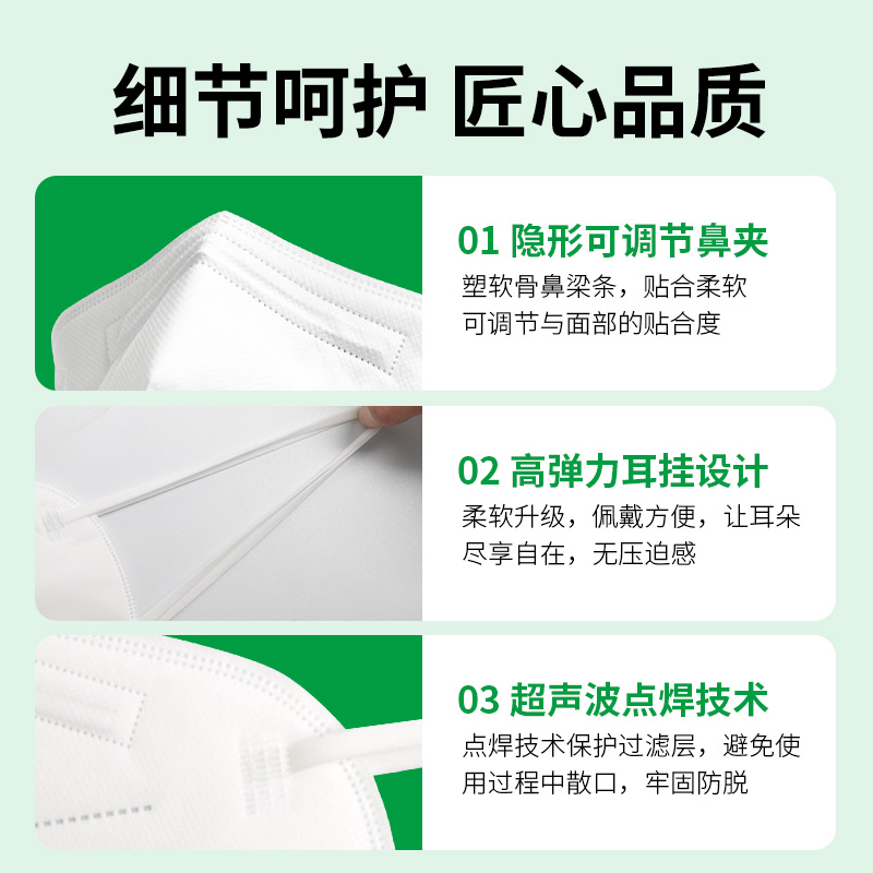 以安A8900防护口罩kn95白色四层高效防护防工业粉尘一次性无纺布-图1