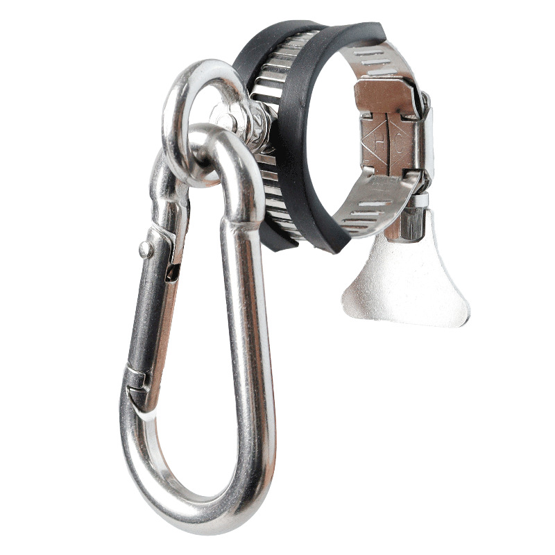 不锈钢吊环圆管挂钩晾衣杆夹管防风承重可调节固定电动车护杠吊钩 - 图3