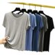 Summer Thin Modal ເສື້ອແຂນສັ້ນ ຄໍຮອບລຸ່ມ