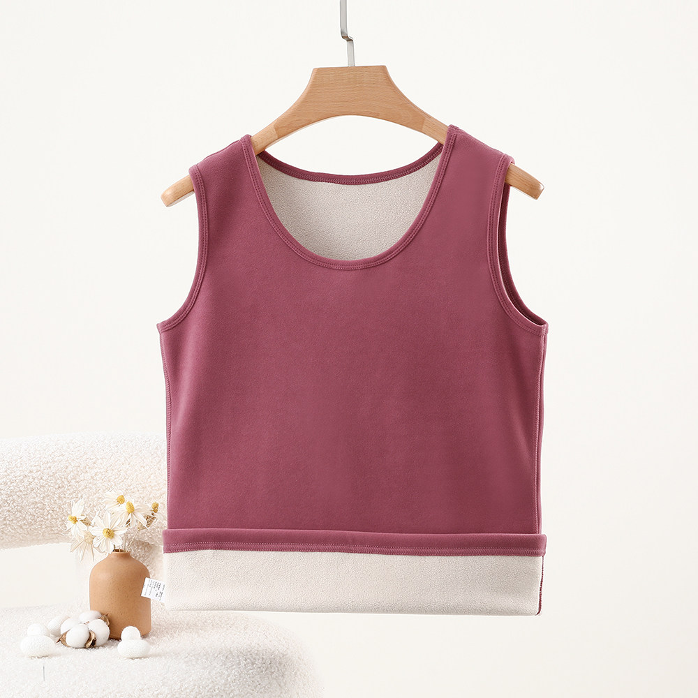 加绒加厚保暖背心女宽松大码胖mm防寒马甲内穿羊羔绒发热打底上衣,淘宝优惠券,粉丝福利购,淘宝优惠卷