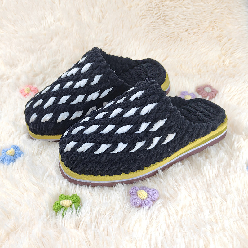 手工勾针织保暖粗毛线勾的冰条线拖鞋成品男女士防滑加厚月子鞋,淘宝优惠券,粉丝福利购,淘宝优惠卷