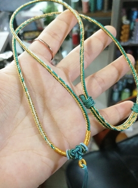 手工编织高档货极质感简约风黄金蜜蜡翡翠和田玉吊坠项链挂绳子女