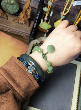 原创设计孤品一物一图带证书天然和田玉珠链多宝手串手链女款手绳