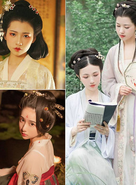 点缀唐风头饰明制汉服小花簪子