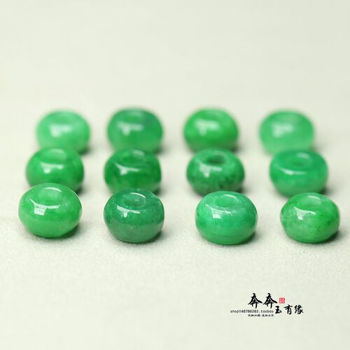 2颗价。天然干青墨绿翡翠圆环10mm隔珠佛珠玉珠子DIY手饰配件B126 - 图0