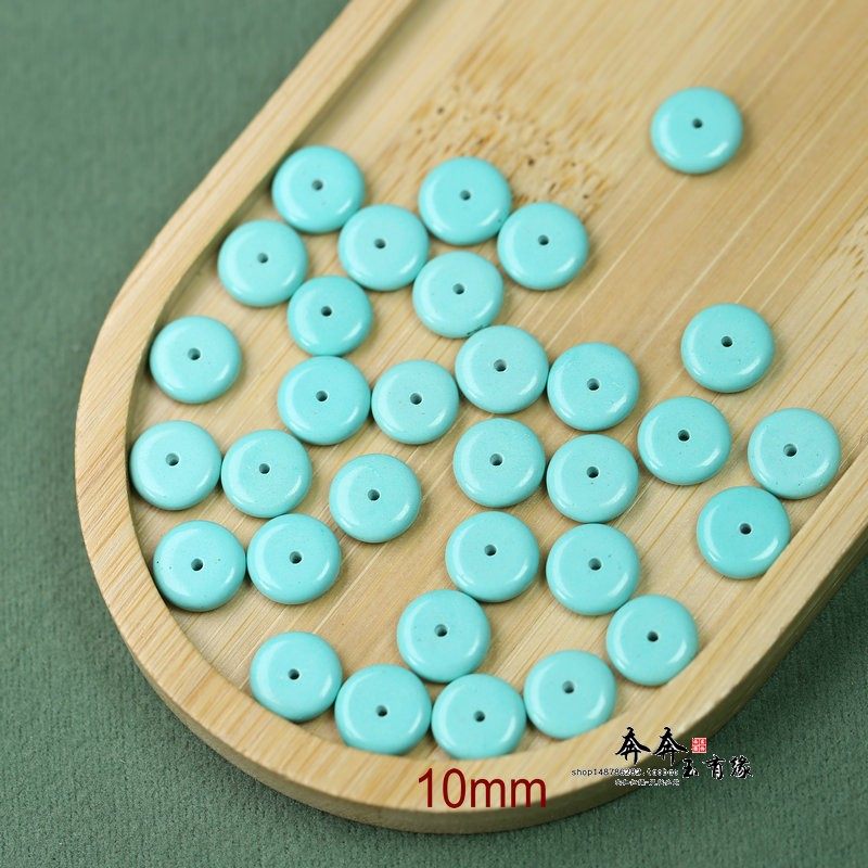 天然绿松石6/8/10mm隔珠垫片DIY佛珠手串文玩国风配饰件串珠百搭,淘宝优惠券,粉丝福利购,淘宝优惠卷
