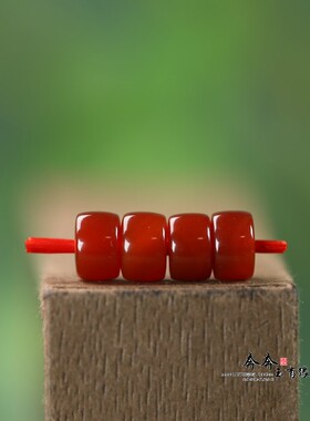 天然原矿南红直切药片珠7*4mm
