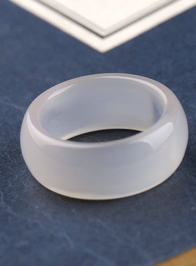 天然玛瑙复古风冰透戒指跑环