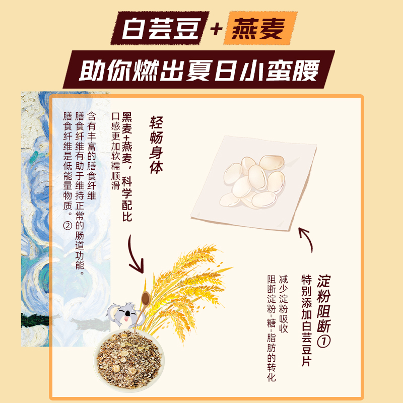 金日禾野白芸豆黑麦片一大罐900g