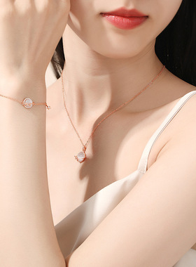 星河为礼手链纯银蝴蝶结猫眼石