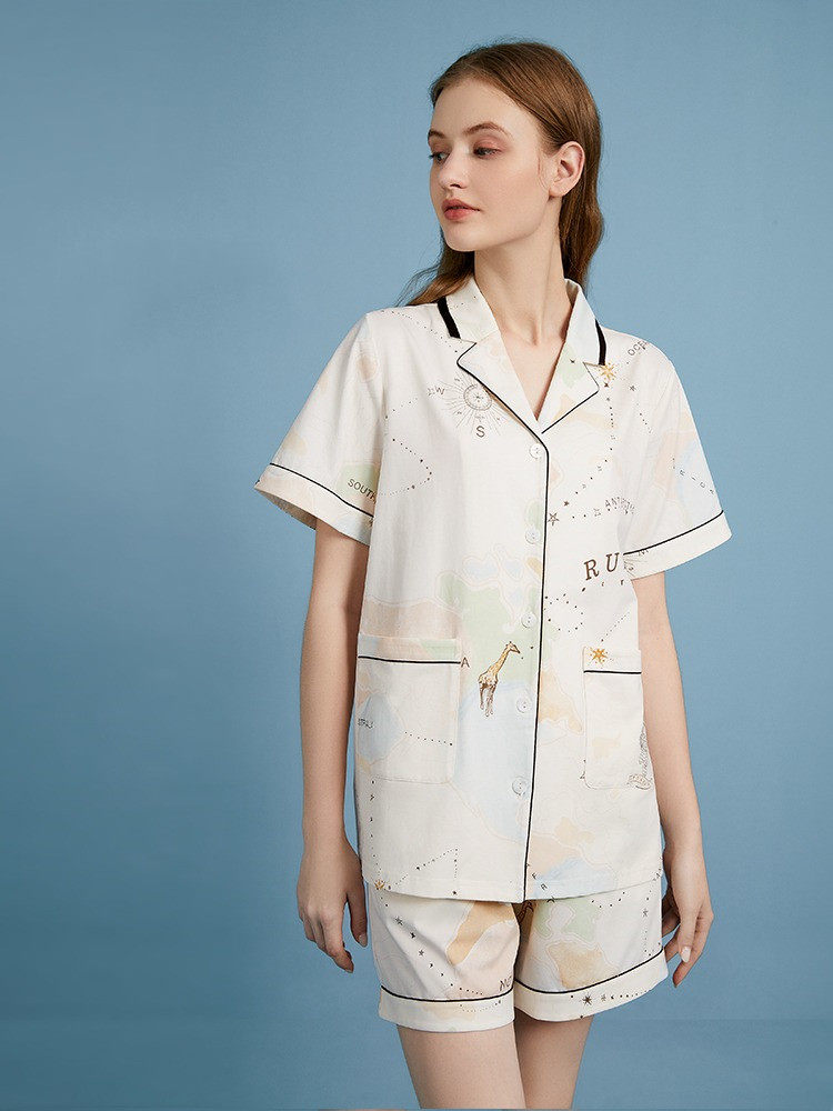 前程纸样女士睡衣短袖短裤家居服套装女装实物样板裁剪图纸622,淘宝优惠券,粉丝福利购,淘宝优惠卷