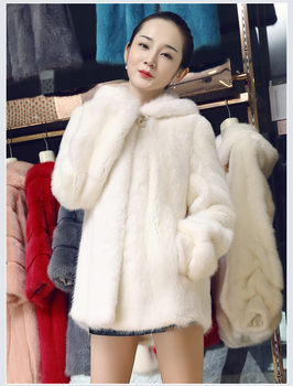 2022 New Korean Style Fur Coat Women's Medium Long Mink Coat Imitation Mink Fur Versatile Fur Coat