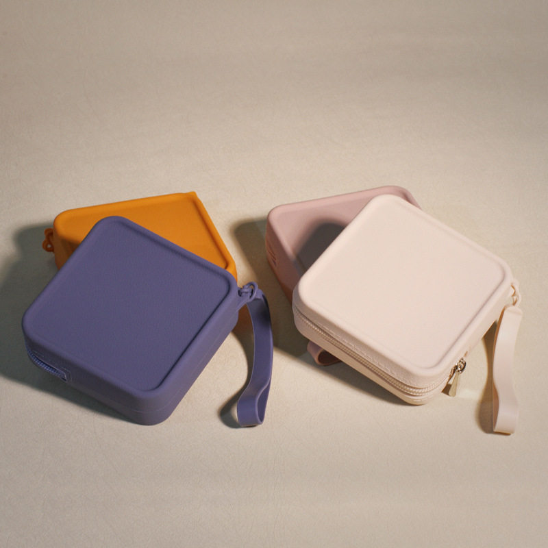 新款硅胶收纳小方包大容量便携随身带收纳袋口红耳机零钱包便携式,淘宝优惠券,粉丝福利购,淘宝优惠卷