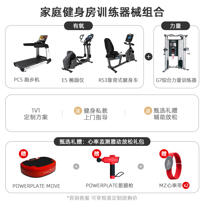 LifeFitness豪华家庭健身房 35平米以上 PCS+E5GC+RS3+G7无蹬腿 - 图0