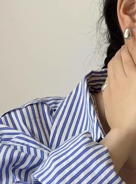 TONE 手工精抛光面水滴耳夹蚊香盘高级感简约冷淡风无耳洞女耳钉