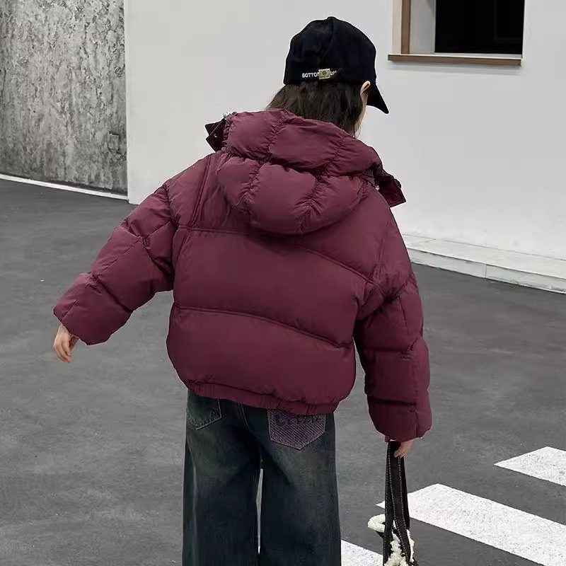 2025新款韩版儿童羽绒服女童宝宝短款加厚连帽冬季热卖白鸭绒外套,淘宝优惠券,粉丝福利购,淘宝优惠卷