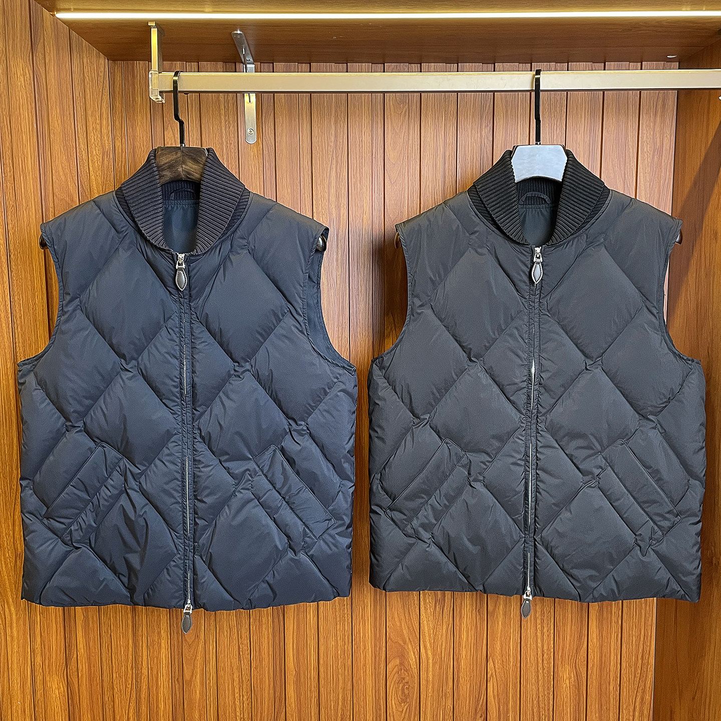 渠道货！优雅法式~轻量保暖大方格绗缝90白鹅绒男士羽绒马甲背心,淘宝优惠券,粉丝福利购,淘宝优惠卷