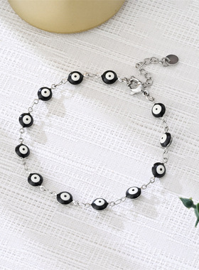 彩色恶魔之眼钛钢手链ins风