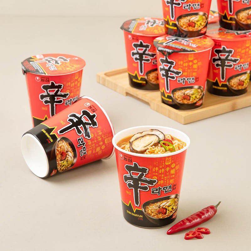 农心杯装辛拉面小桶面韩国进口香菇牛肉面速食拉面泡面夜宵杯面_虎窝淘
