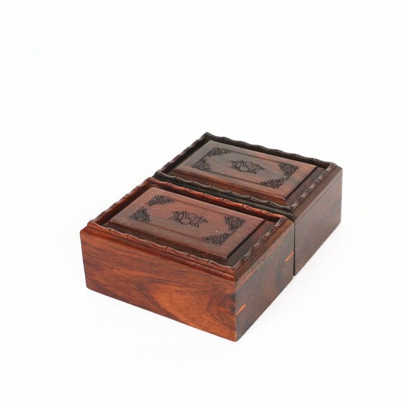 红酸枝首饰盒红木饰品盒实木小盒子戒指耳钉收藏盒木质印章收纳盒-图2