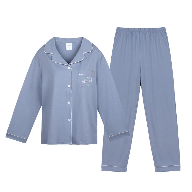 v21秋季纯棉长袖可外穿2021年睡衣 v21睡衣/家居服套装