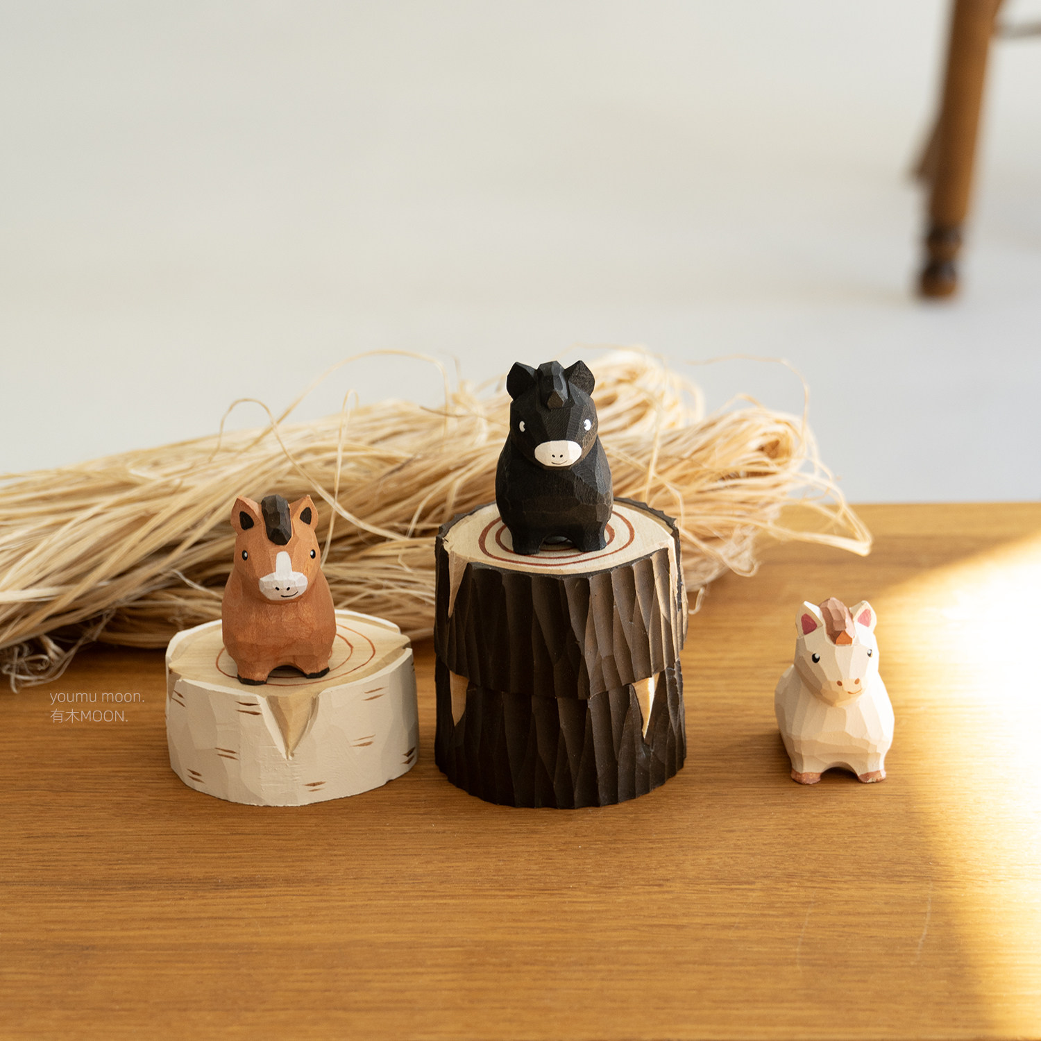 可爱小马 黑马白马矮脚桌面摆件十二生肖马年木雕纯手工生日礼物,淘宝优惠券,粉丝福利购,淘宝优惠卷