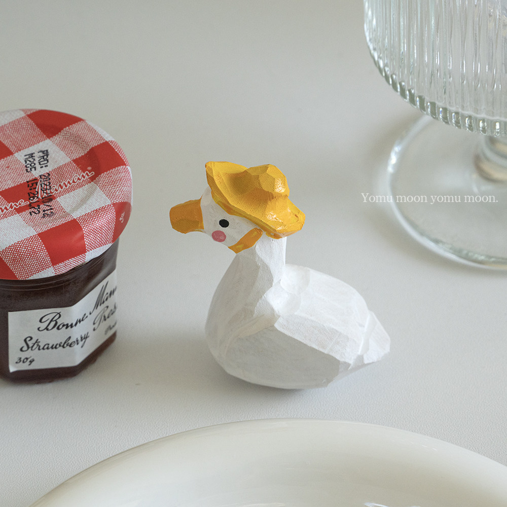 小黄帽鸭 迷你木雕摆件纯手工创意木雕钥匙扣桌面装饰礼物礼品,淘宝优惠券,粉丝福利购,淘宝优惠卷