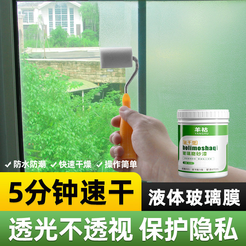水性磨砂玻璃漆卫生间门窗户防窥防走光办公隔断玻璃秒变磨砂神器