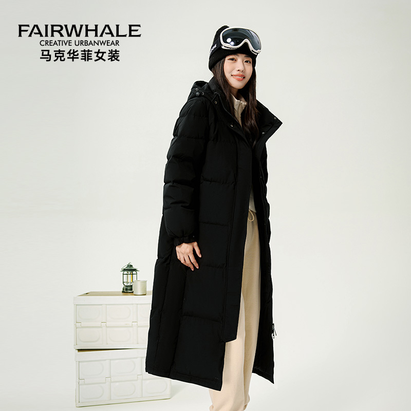 马克华菲过膝长款羽绒服女时尚2025冬季新款加厚保暖冬装外套防风