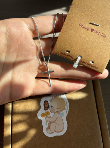 bm十字架项链女新哑光磨砂锁骨链靠谱国内代购正品brandymelville - 图3