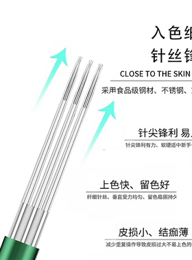 纹绣手工打雾针片绿皮3p针收口神三圆三散口圆五纹眉雾眉眉尾针头