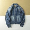 Stand collar spring and autumn casual retro distressed men's denim jacket