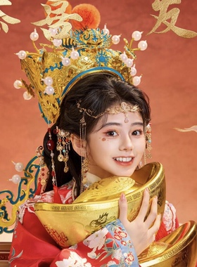 财神帽子男女COS财神爷头饰财神道具万圣节春节晚会发饰汉服头饰