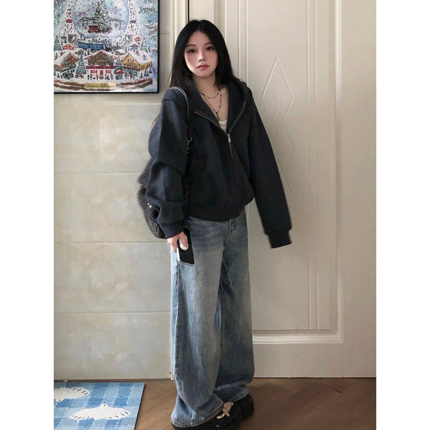 大码胖mm美式复古连帽卫衣外套女春季新款宽松显瘦气质开衫上衣潮,淘宝优惠券,粉丝福利购,淘宝优惠卷