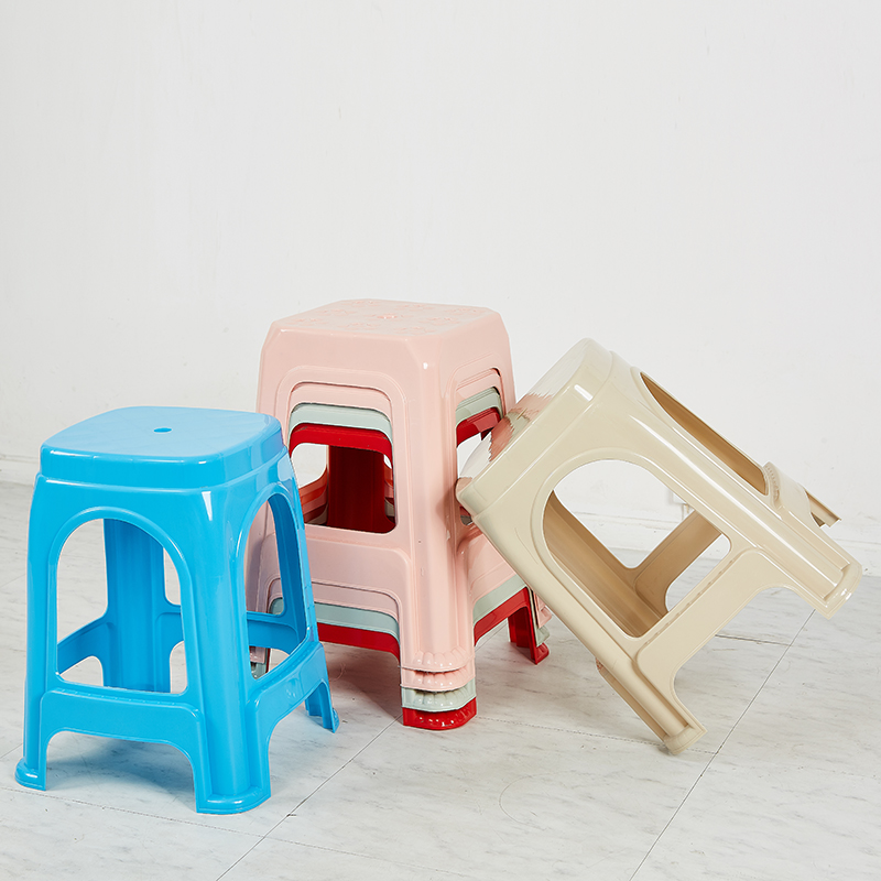 加厚塑料凳子红色家用方凳高凳板凳浴室凳换鞋凳大排档餐桌凳椅子 - 图1
