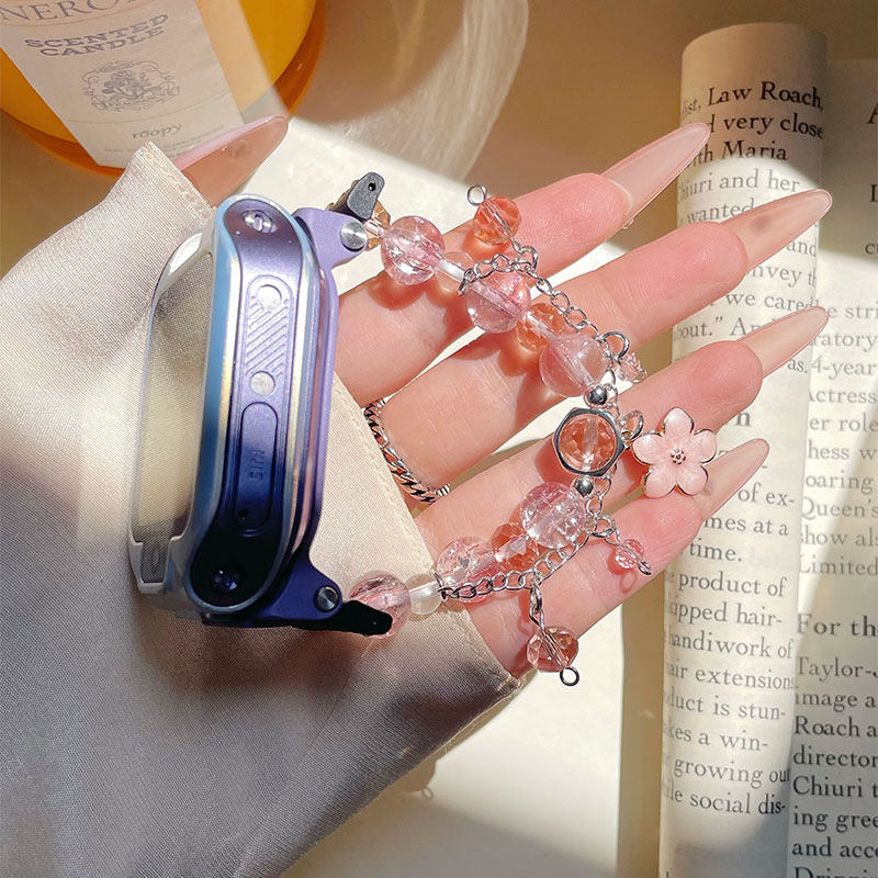 新品粉色樱花diy手链适用华为儿童手表表带5X/5XPro/3Pro/4Pro/3X,淘宝优惠券,粉丝福利购,淘宝优惠卷